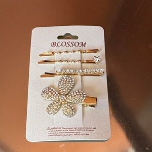 Gold and Silver Rhinestone Hair Clip Set